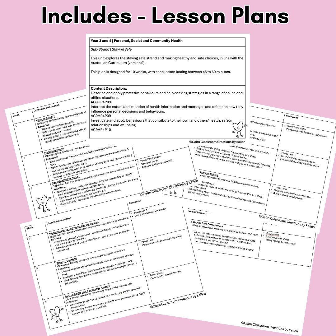 Year 3 & 4 | Health | Staying Safe | Australian Curriculum Aligned