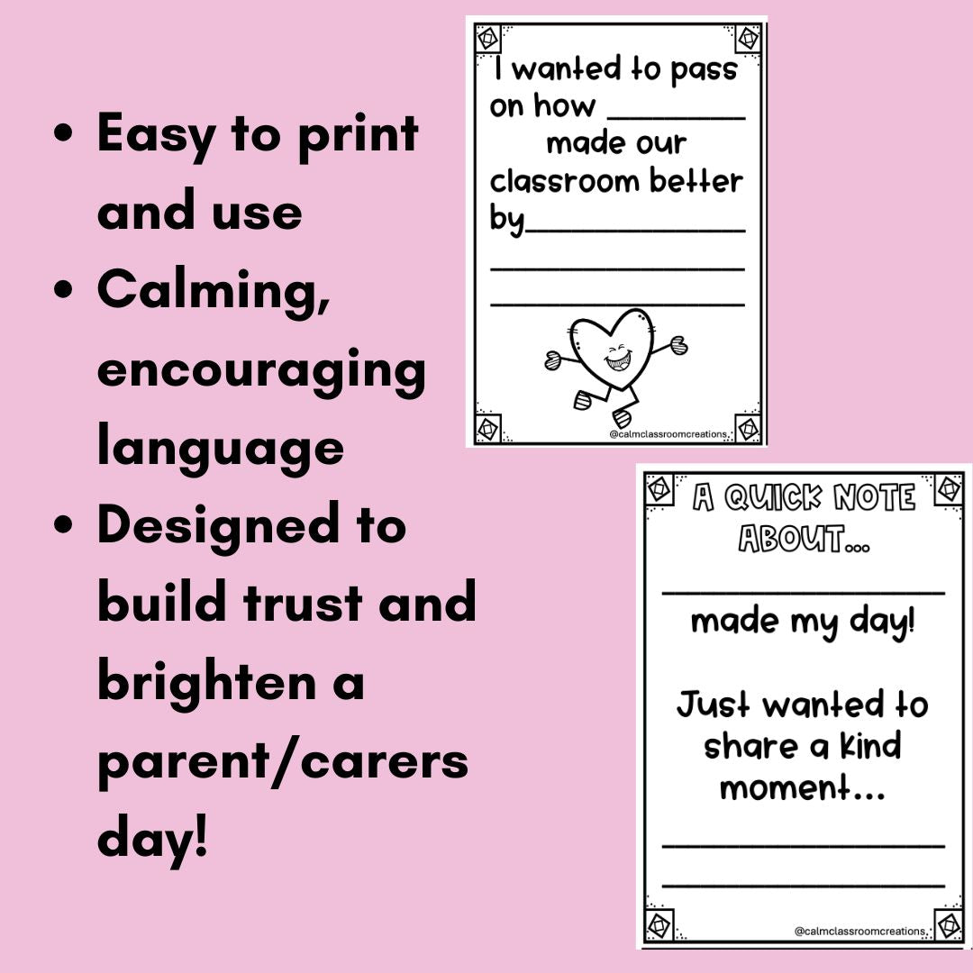 Student Wellbeing | Positive Parent Communication | Print and Go Cards!