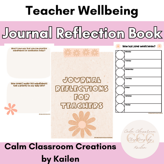 Teacher Wellbeing | Journal Reflection Book for Teachers