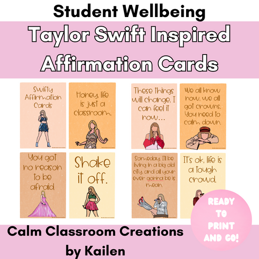 Student Wellbeing | Taylor Swift Themed Affirmation Cards