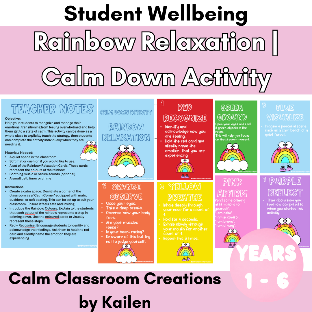 Student Wellbeing | Rainbow Relaxation | Calm Down Activity