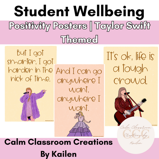 Positivity Posters | Taylor Swift Themed | Student Wellbeing