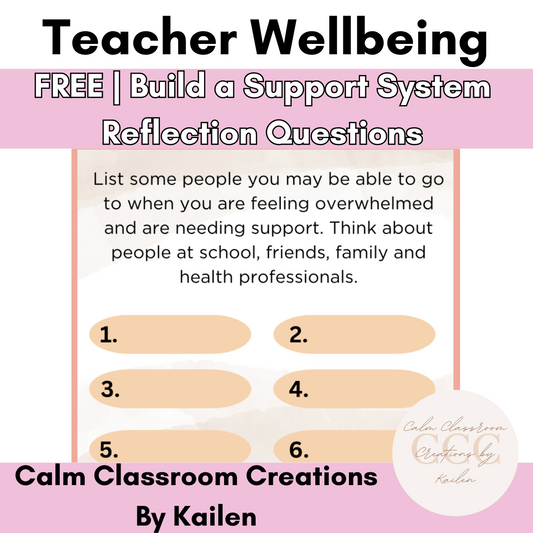 Teacher Wellbeing | FREE | Build a Support System Reflection Questions