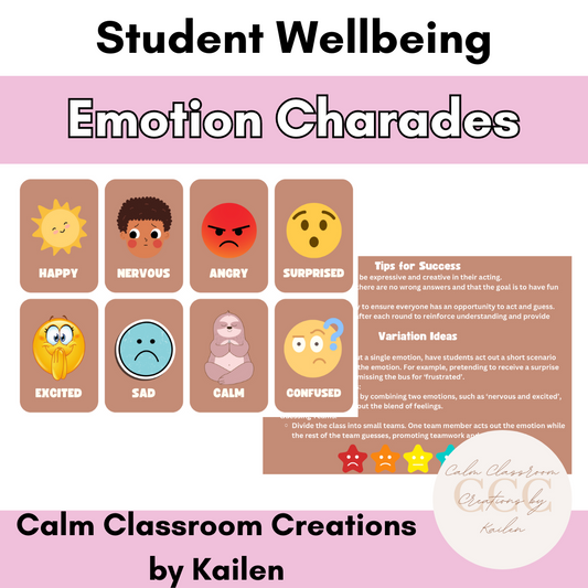 Student Wellbeing | Emotion Charades | Printable Flashcards and Lesson Plan