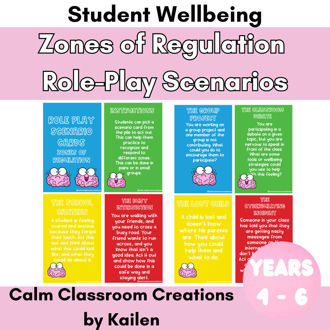 Student Wellbeing | Role-Play Scenarios | Zones of Regulation