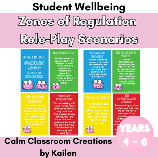 Student Wellbeing | Role-Play Scenarios | Zones of Regulation