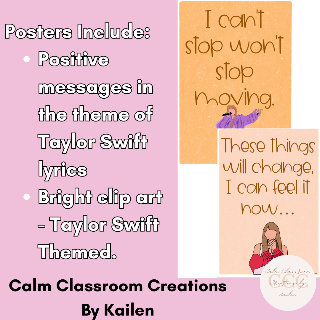 Positivity Posters | Taylor Swift Themed | Student Wellbeing