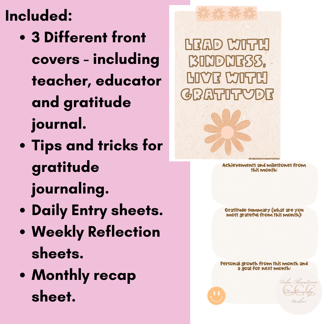 Teacher Wellbeing | Gratitude Journal | A Daily Companion for Wellbeing and Positivity