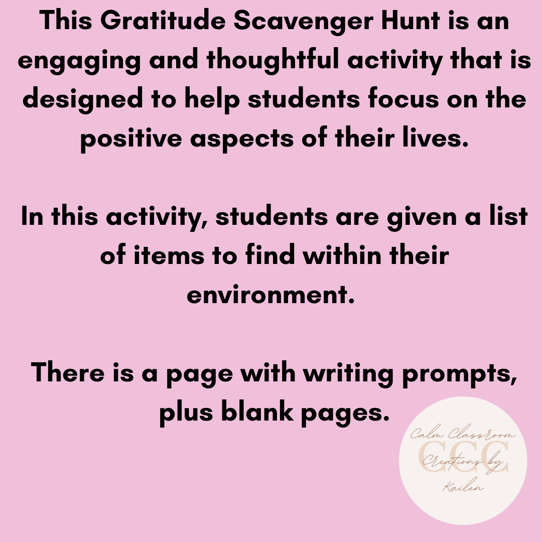 Student Wellbeing | Gratitude Scavenger Hunt