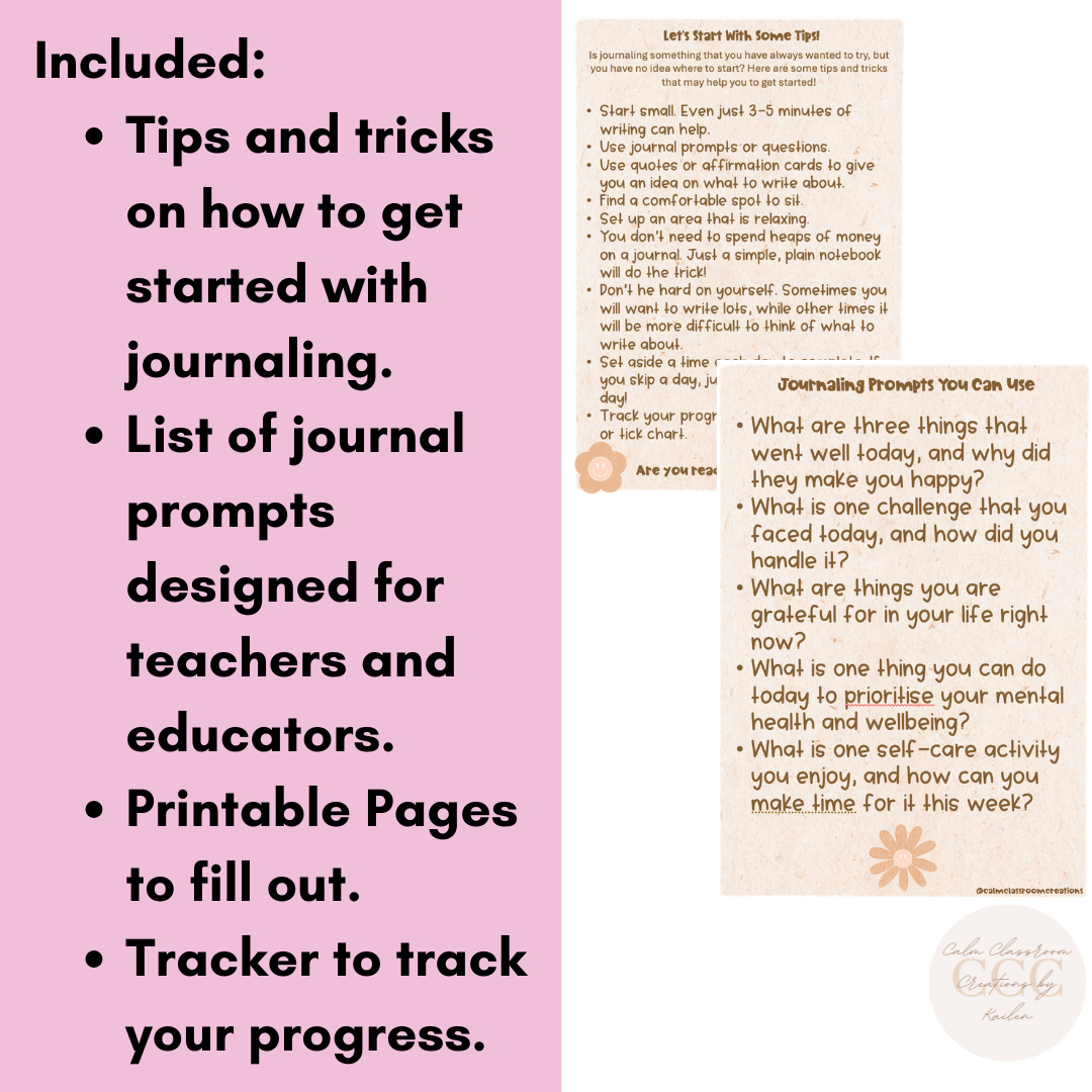 Teacher Wellbeing | Journal Reflection Book for Teachers