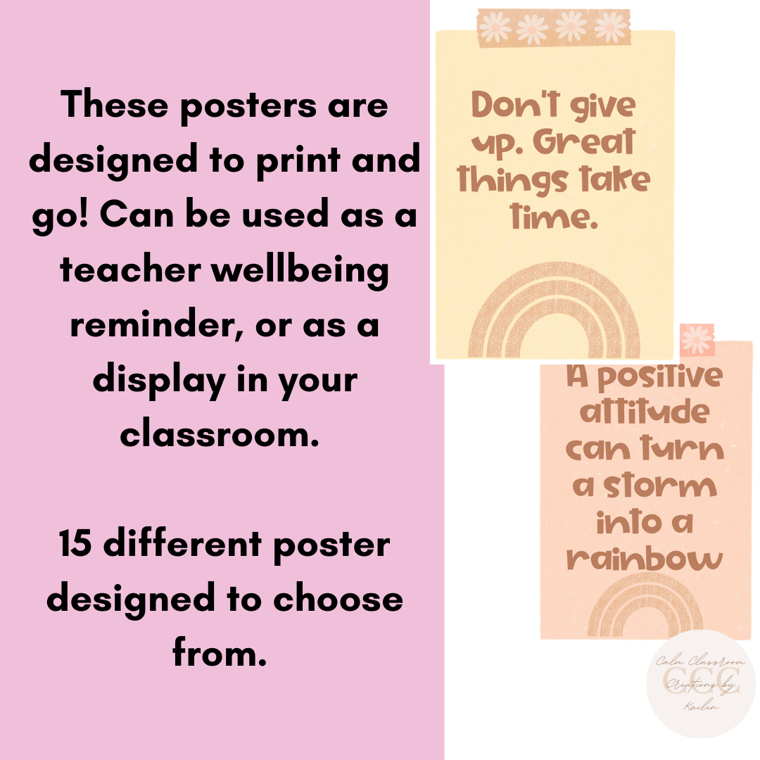 Student and Teacher Wellbeing | Growth Mindset Posters | Groovy Retro Themed