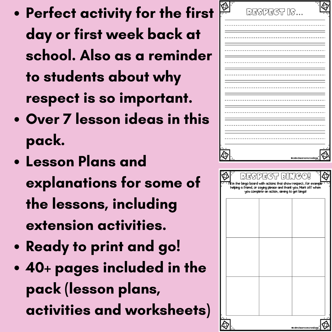 Respect Lesson Plans and Activities | Print and Go! | Student Wellbeing