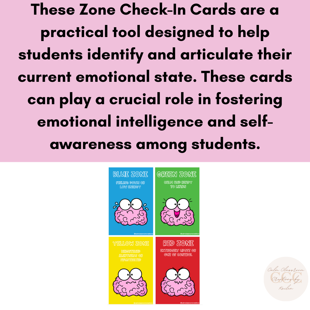 Student Wellbeing | Zones of Regulation | Zone Check-In Cards