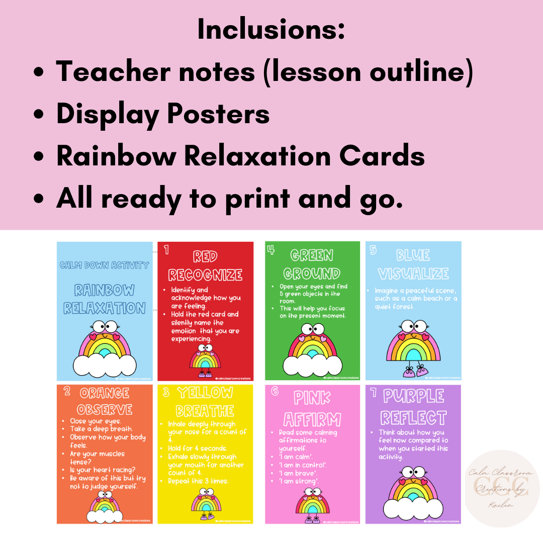 Student Wellbeing | Rainbow Relaxation | Calm Down Activity