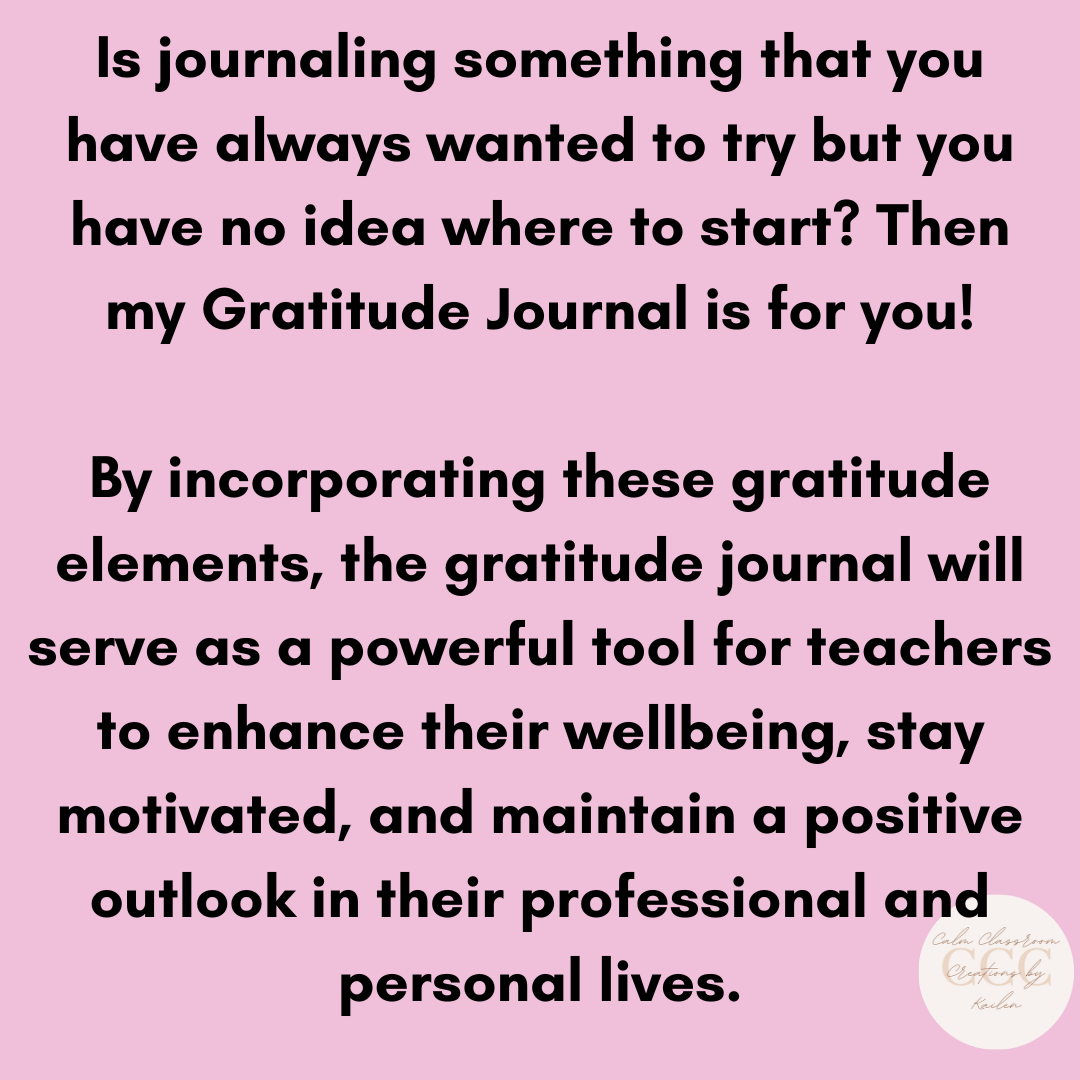 Teacher Wellbeing | Gratitude Journal | A Daily Companion for Wellbeing and Positivity