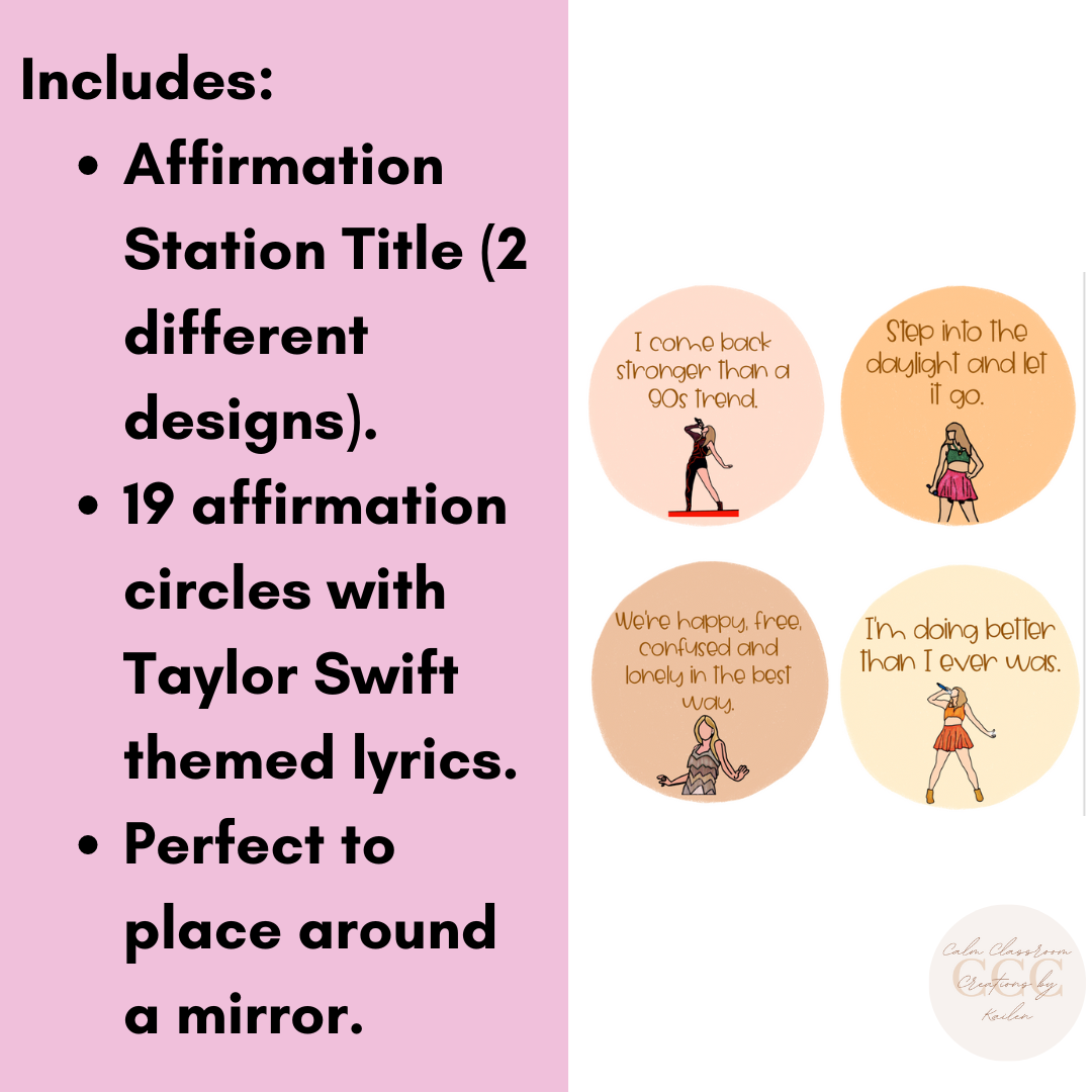 Student Wellbeing | Taylor Swift Themed Affirmation Station