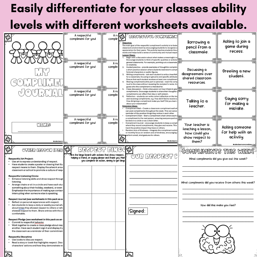 Respect Lesson Plans and Activities | Print and Go! | Student Wellbeing